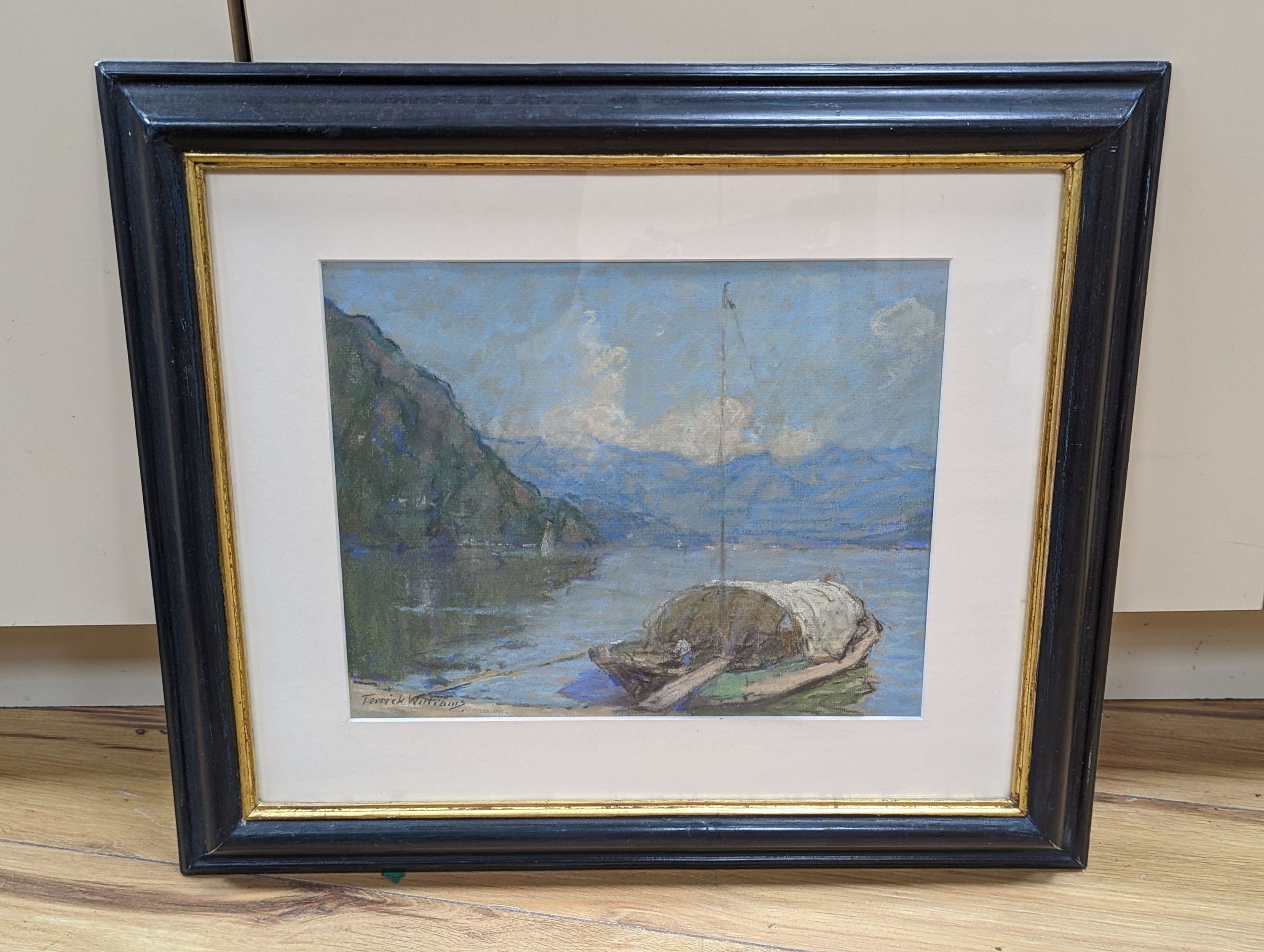 Terrick Williams (1860-1936), pastel, Italian lake scene, signed, 23 x 29cm